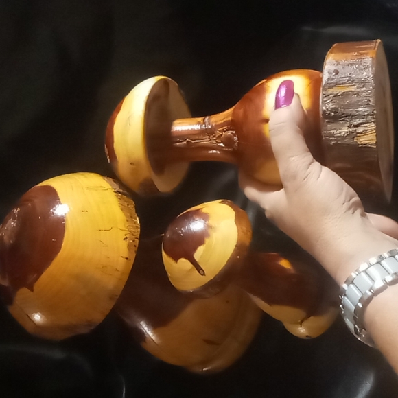 3 Hand turned on the lathe cedar mushrooms by KC WOODCRAFTING. - Picture 6 of 7